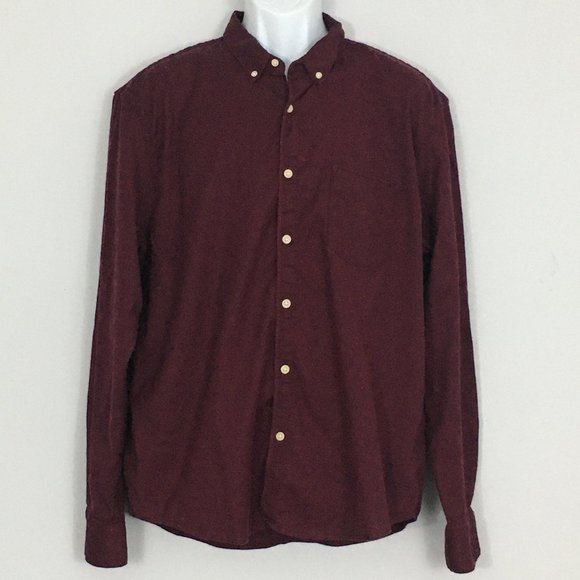 Lucky Brand Other - Lucky Brand Mens XL Burgundy Cotton Blend Long Sleeve Button Up Dress Shirt